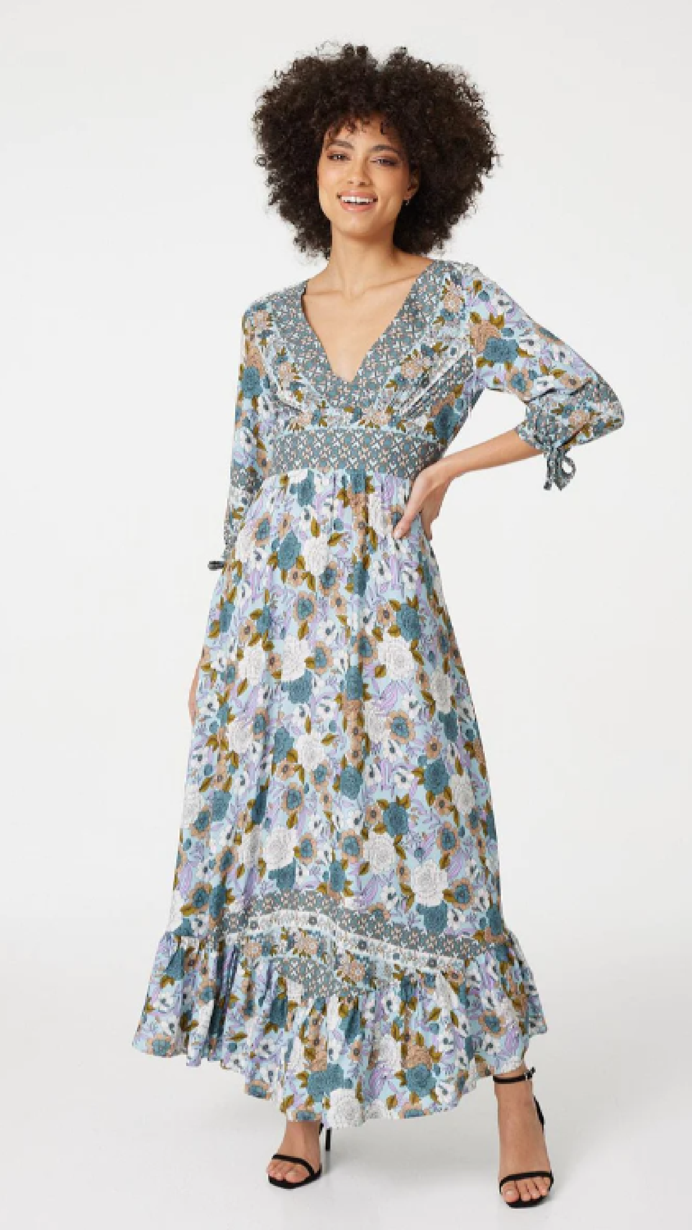 Sibeal Green Floral Maxi Dress
