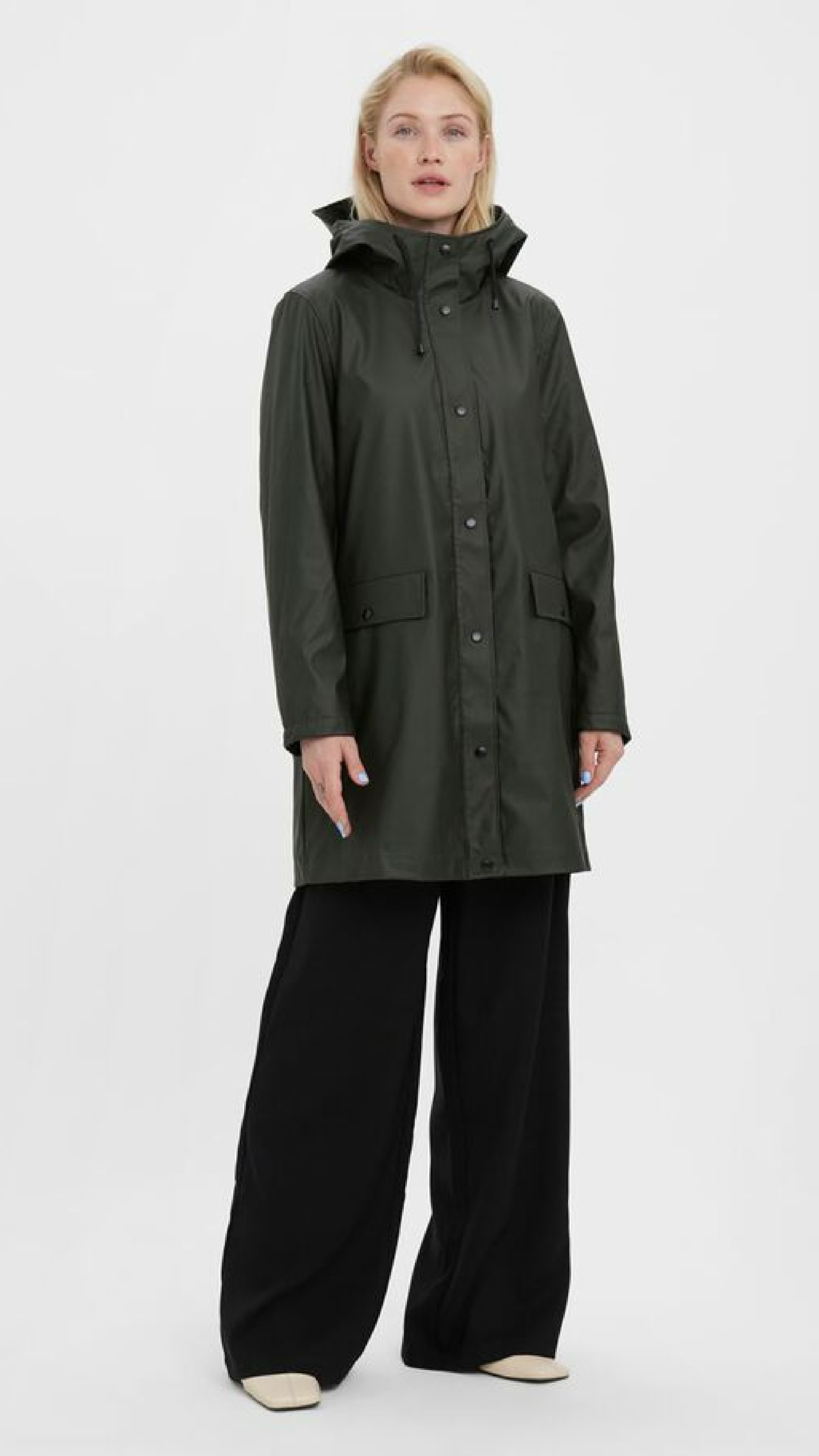 Asta Green Peat Long Rain Jacket