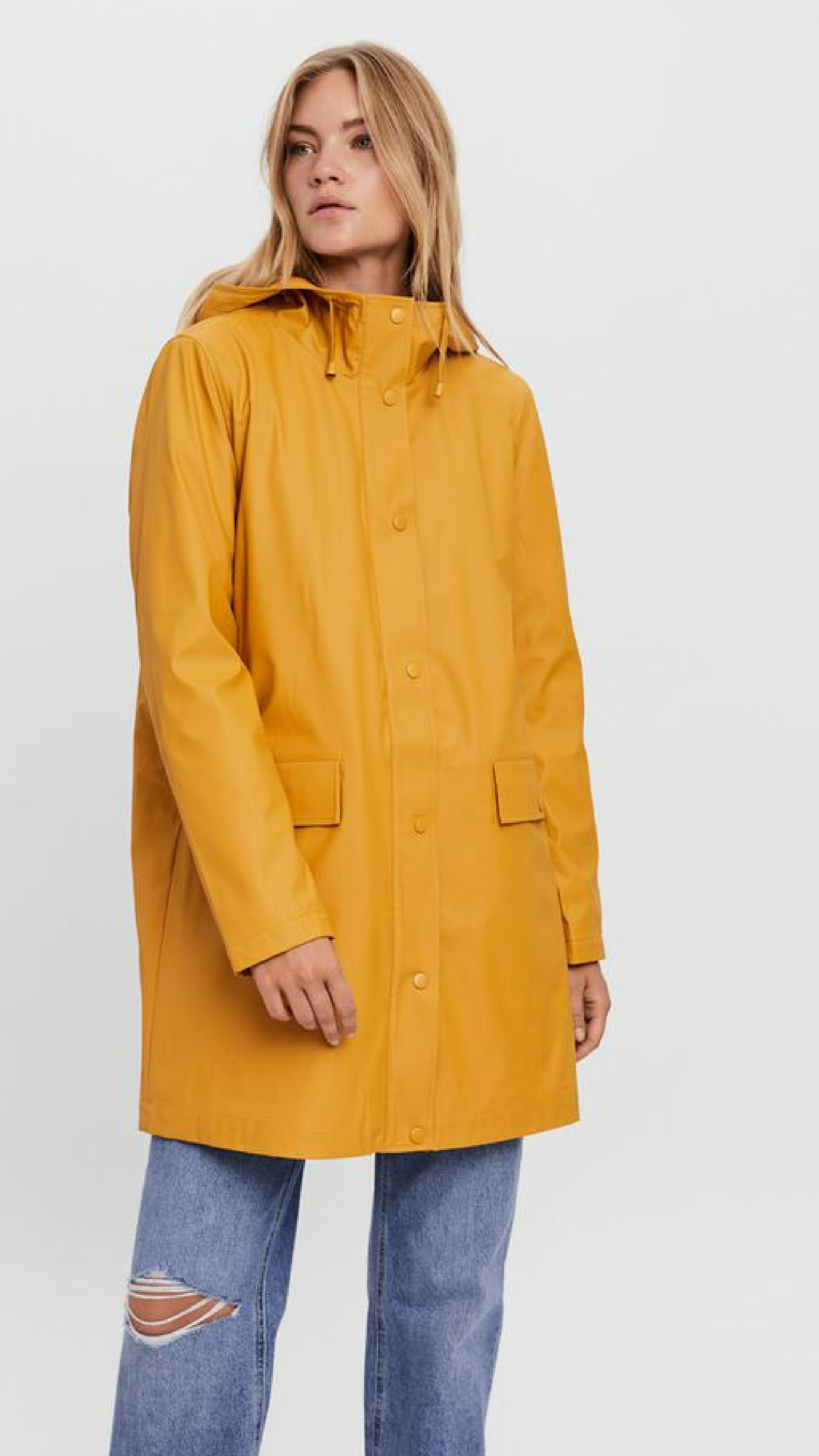 Asta Yellow Amber Long Rain Jacket