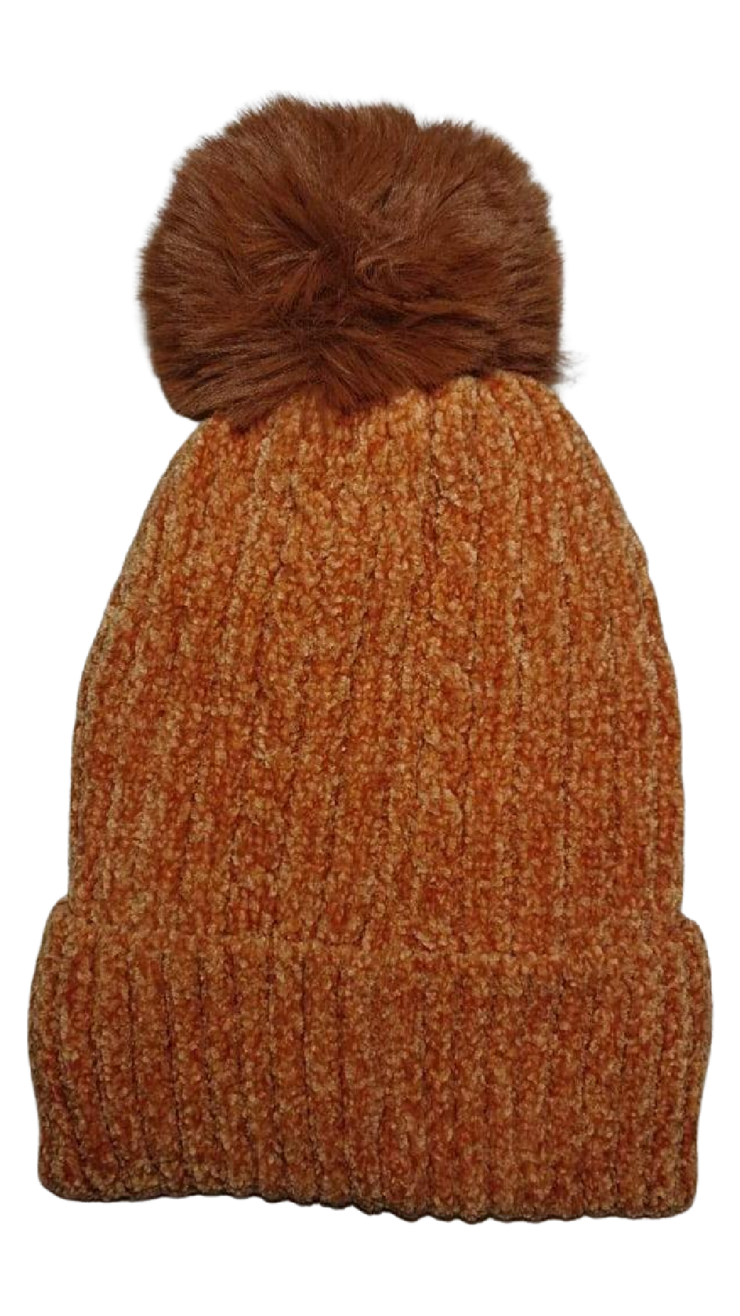 Joelle Orange Velour Beanie