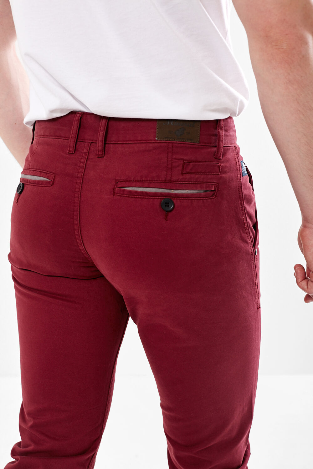 Jonnie Burgundy Cotton Chinos