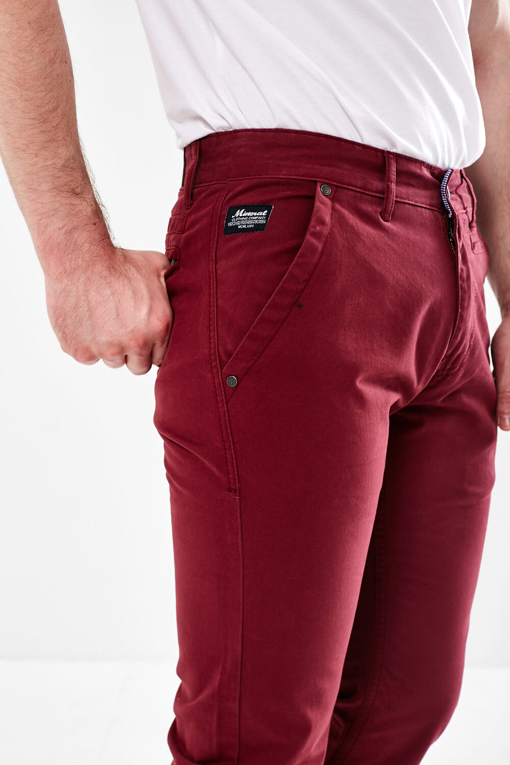 Jonnie Burgundy Cotton Chinos