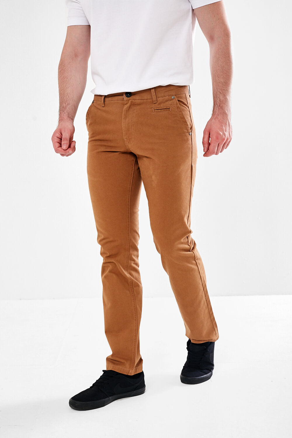 Jonnie Tobacco Cotton Chinos