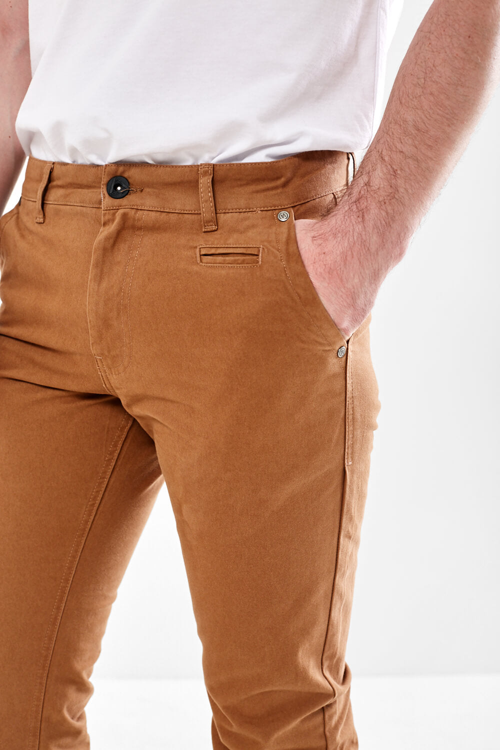 Jonnie Tobacco Cotton Chinos