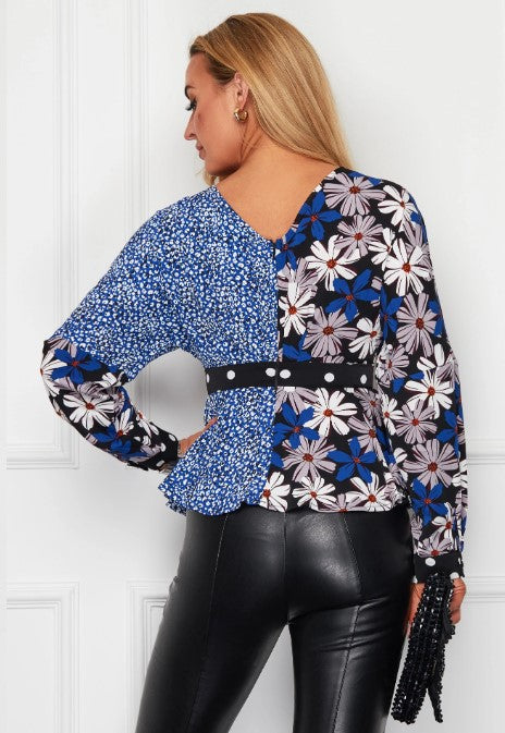 Brooklyn Blue Wrap Top