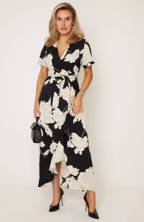 Farrah Black Frill Detail Dress