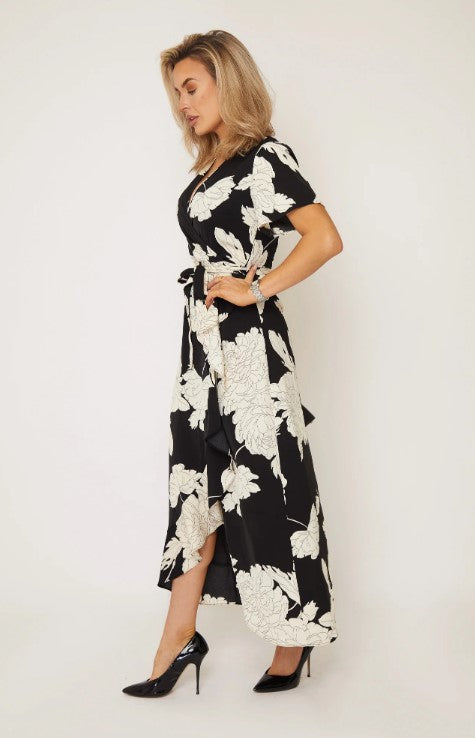 Farrah Black Frill Detail Dress