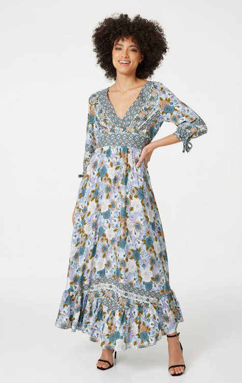 Sibeal Green Floral Maxi Dress