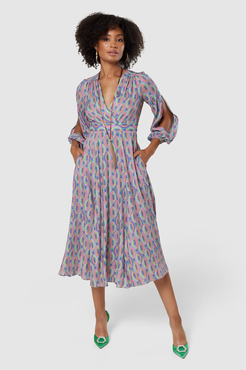 Loyola Purple Split Sleeve Dress