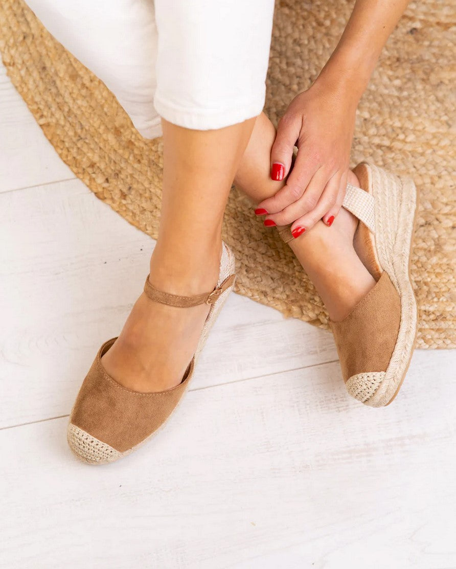 Marisa Camel Wedge Espadrille Sandals