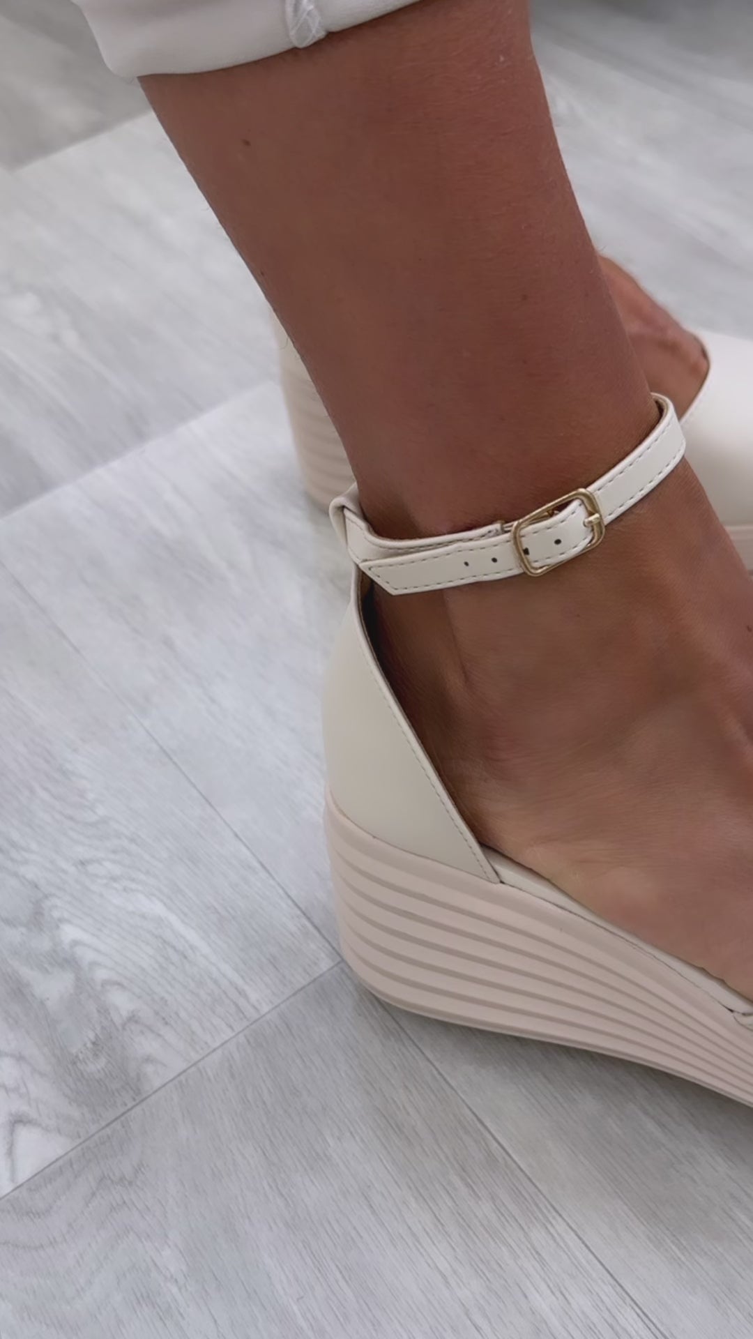 Romilly Beige Wedge Sandals