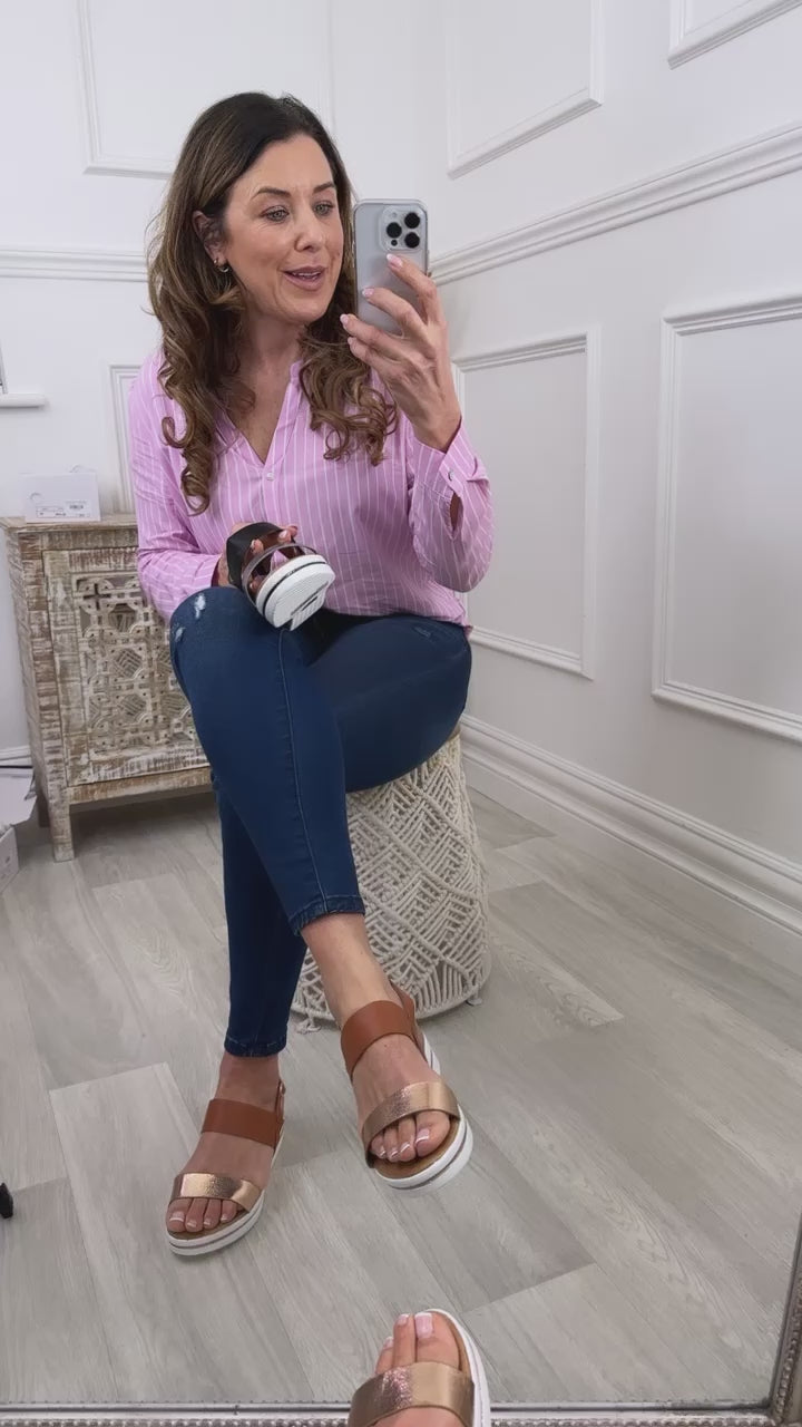 Aoife Camel Wedge Sandals