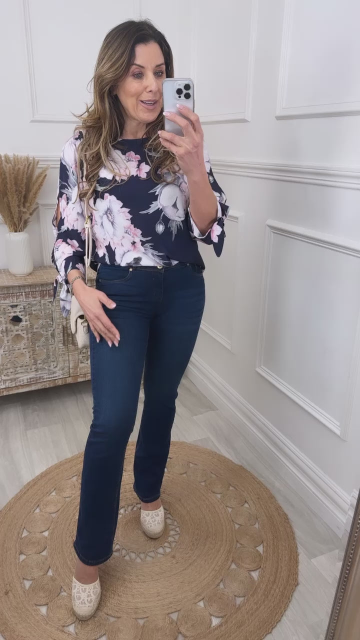 Lorraina Vintage Blue Bootcut Jeans