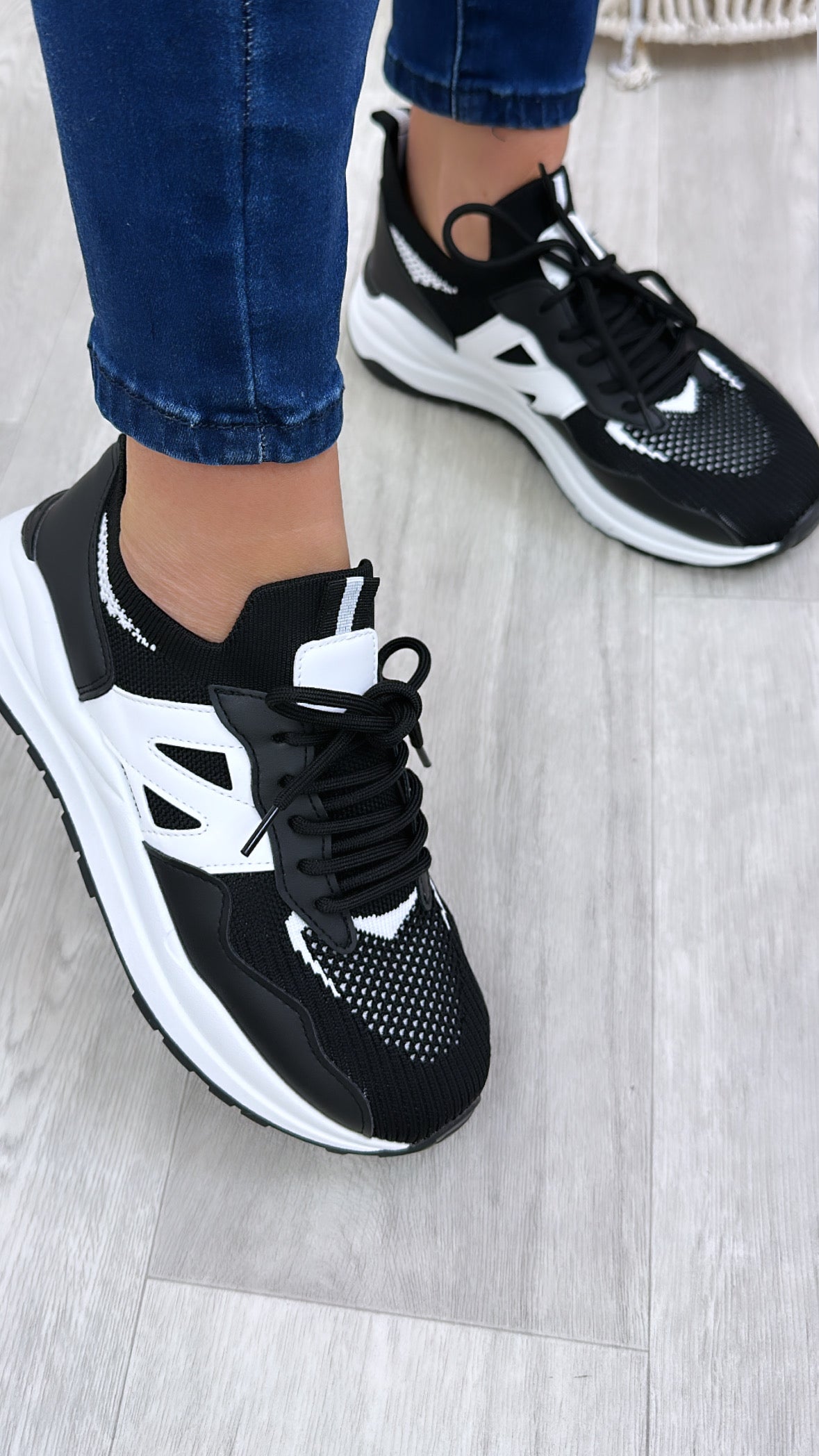 Pammy Black Sock Trainers