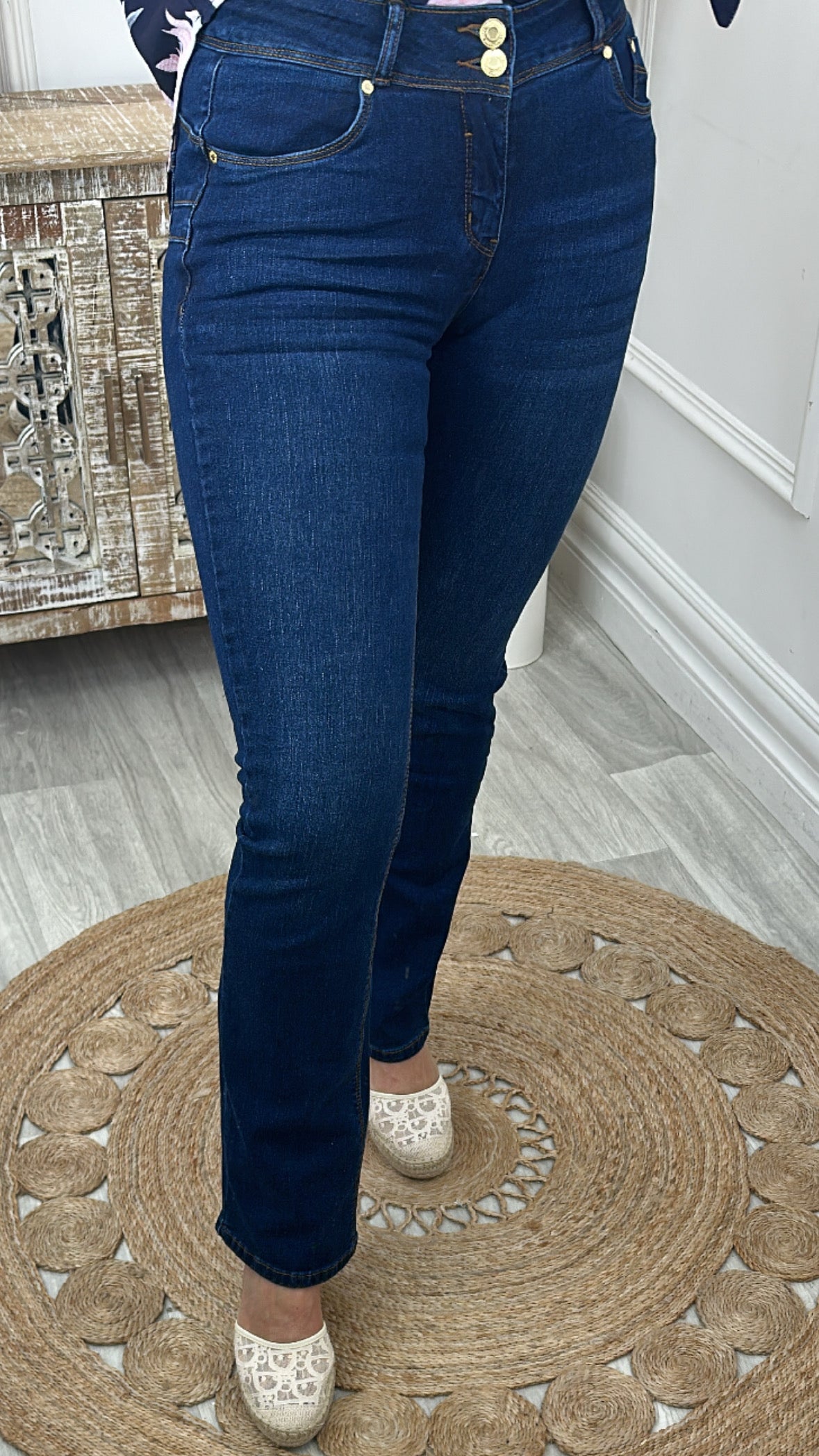 Lorraina Vintage Blue Bootcut Jeans