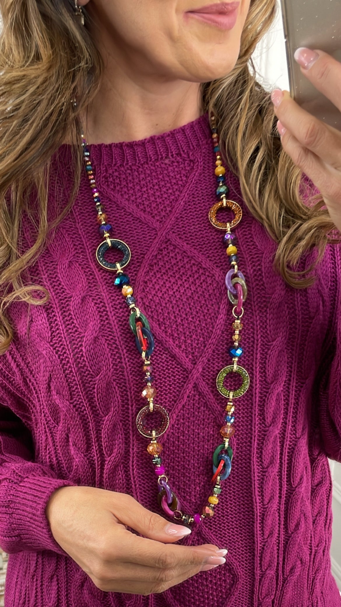 Ravenna Multi Colour Beaded Long Necklace