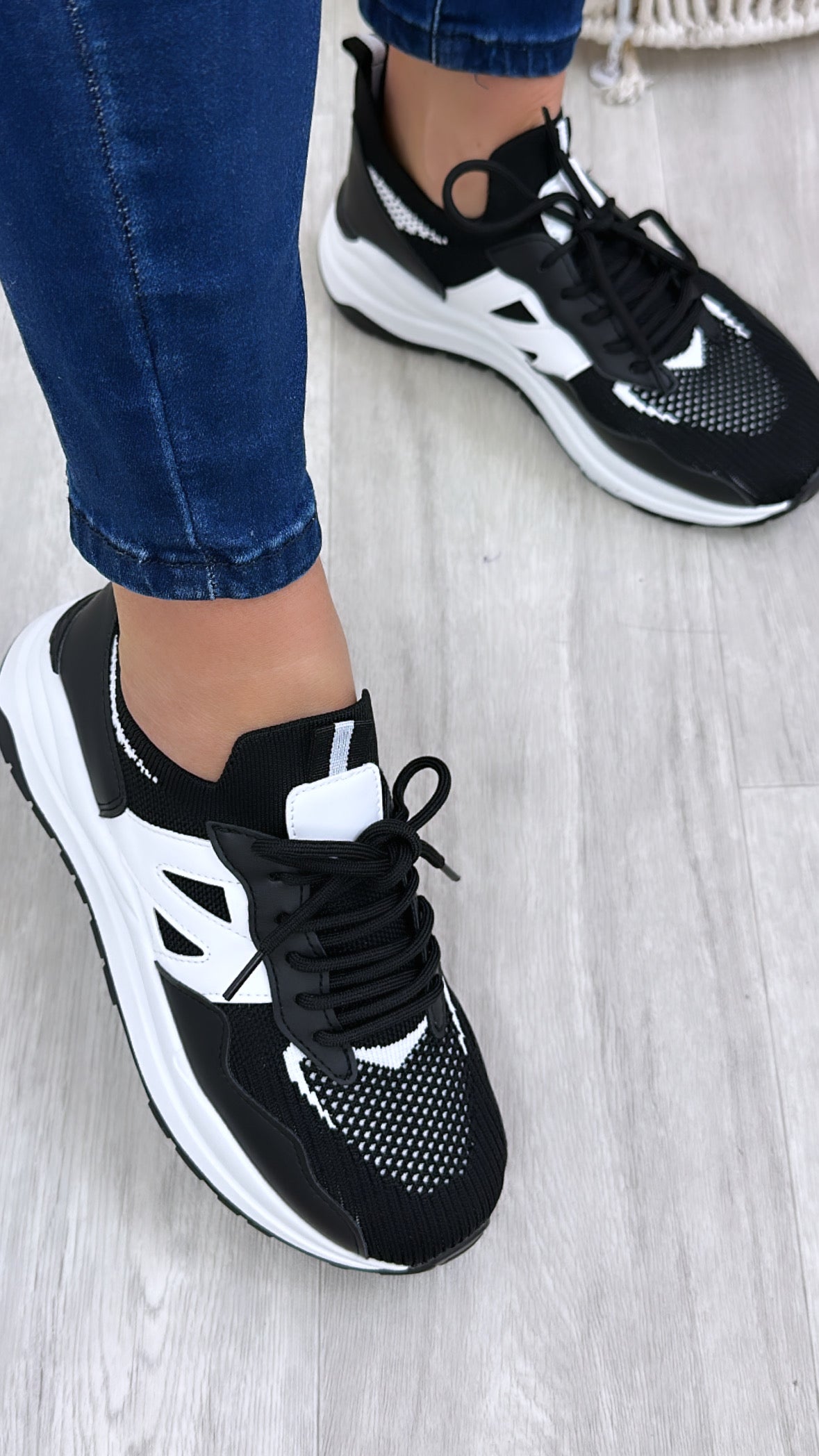 Pammy Black Sock Trainers