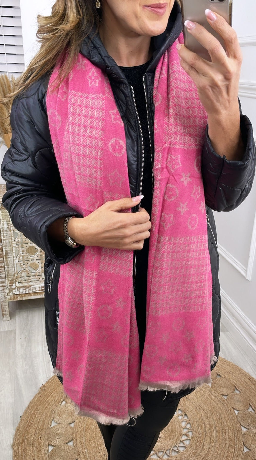 Cindy Pink Pattern Scarf