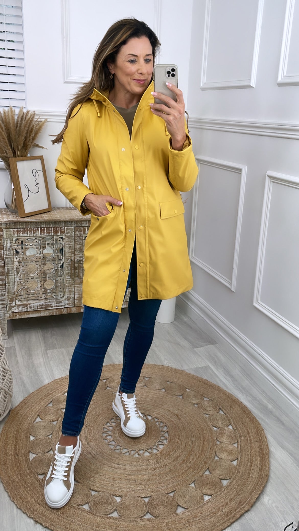 Asta Yellow Amber Long Rain Jacket