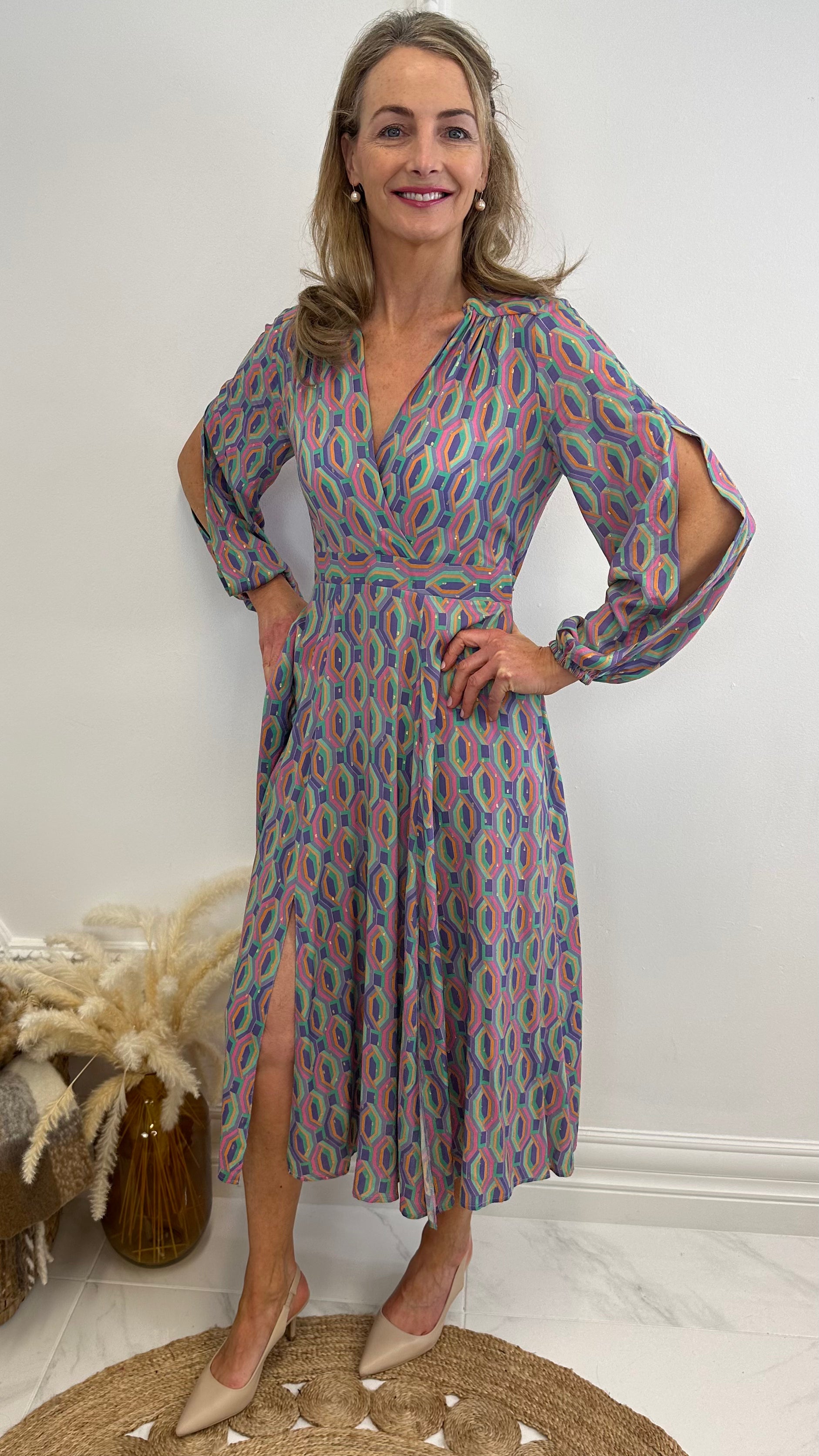 Loyola Purple Split Sleeve Dress