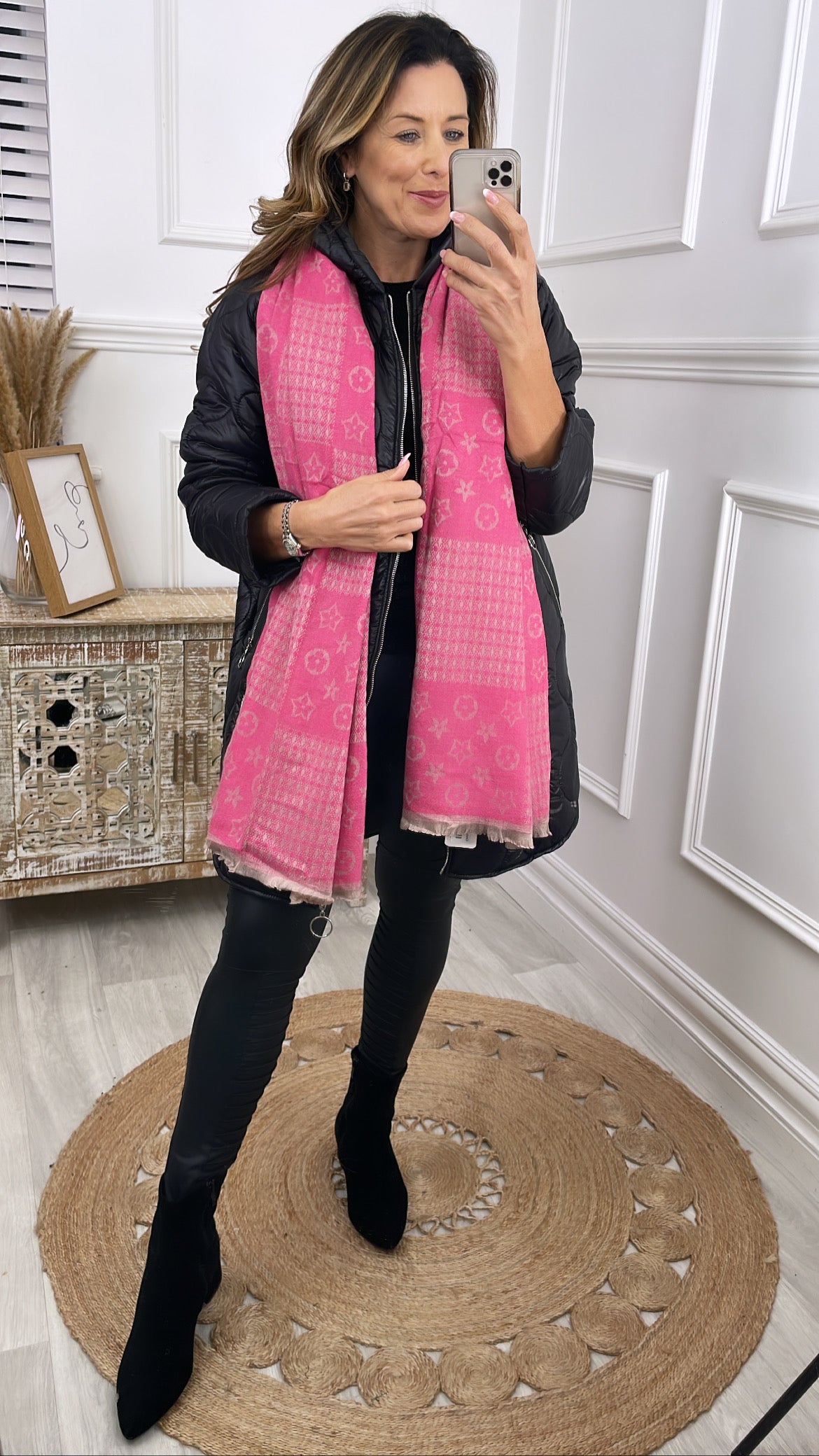 Cindy Pink Pattern Scarf