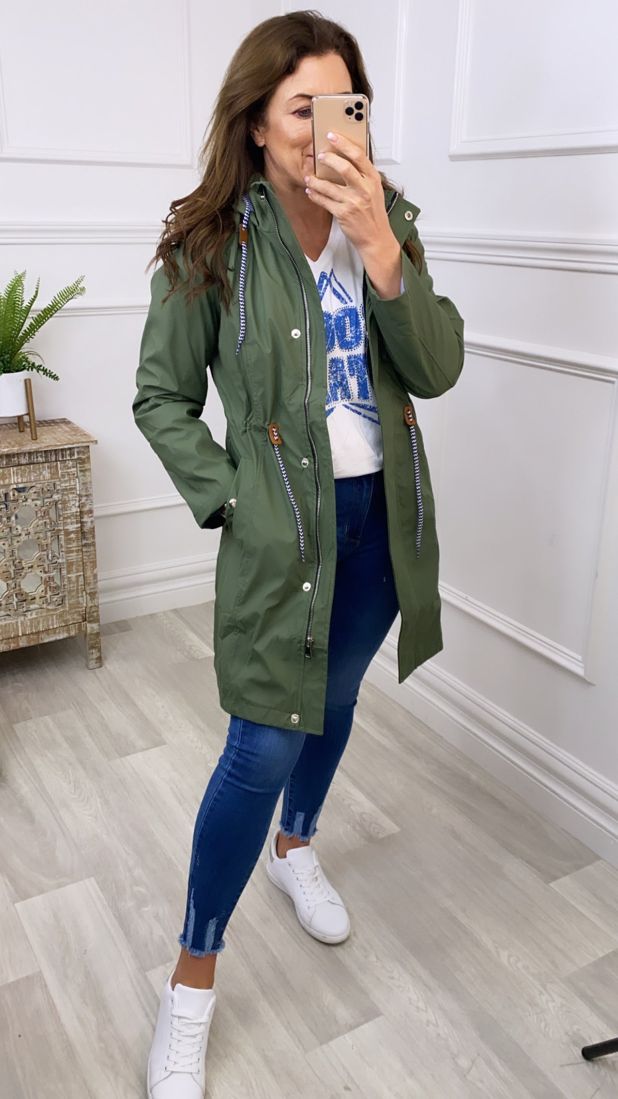 Charlotte Khaki Rain Jacket