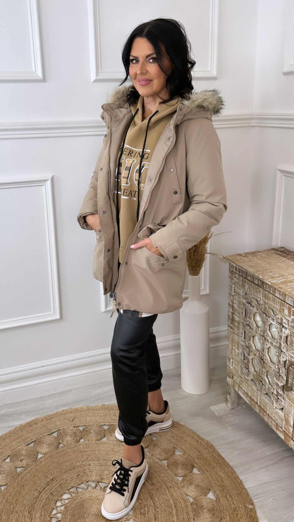 Demi Beige Parka Jacket