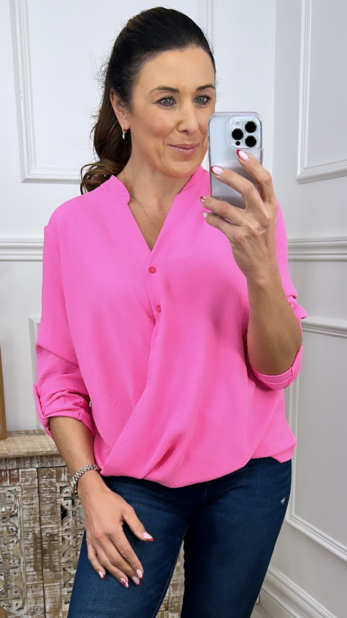 Darcy Fuchsia Wrap Blouse