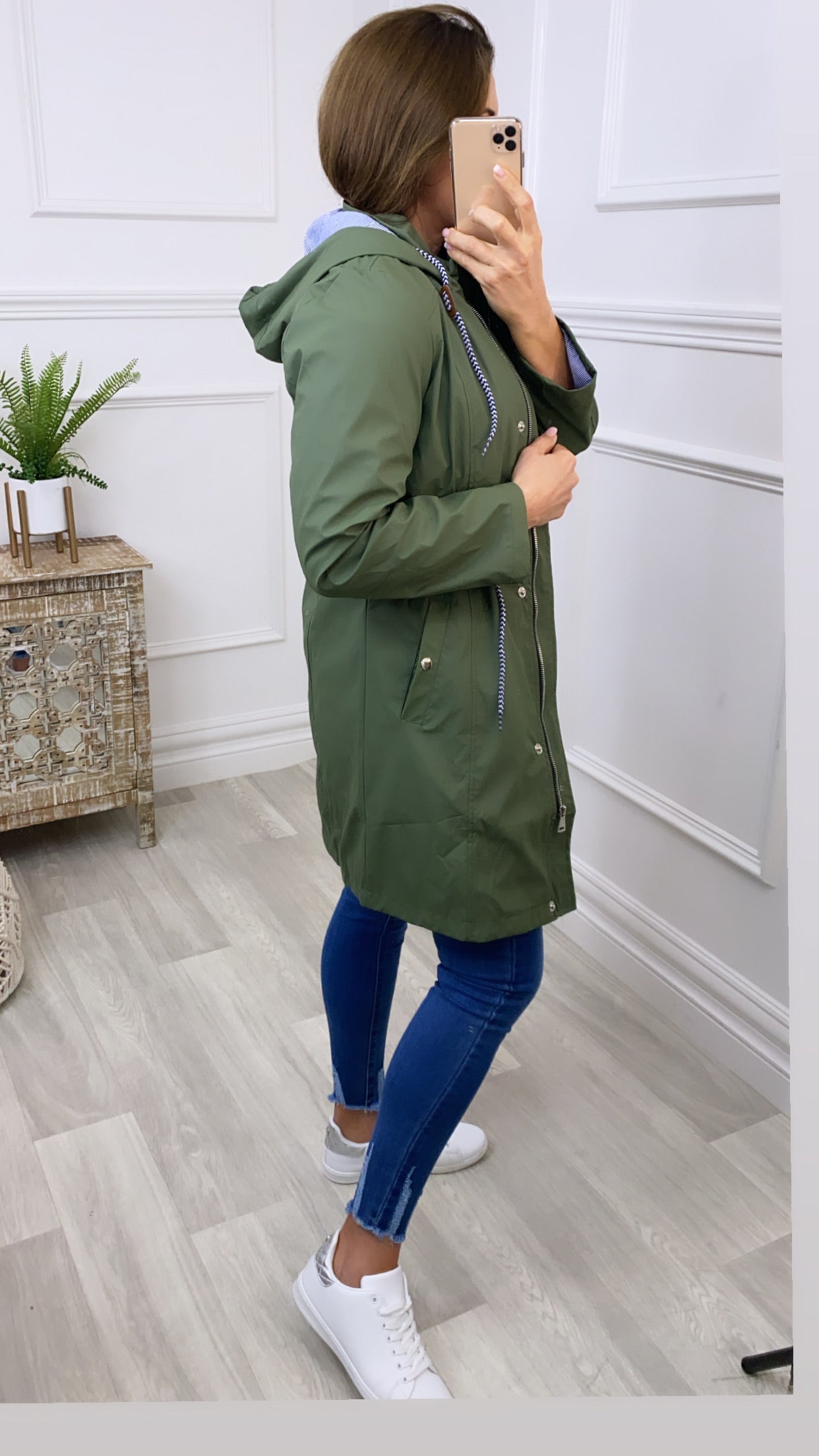 Charlotte Khaki Rain Jacket