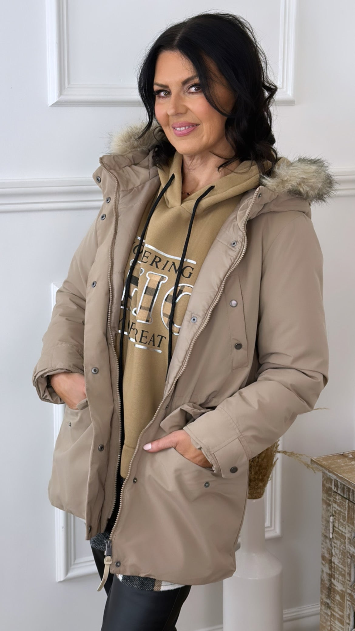 Demi Beige Parka Jacket