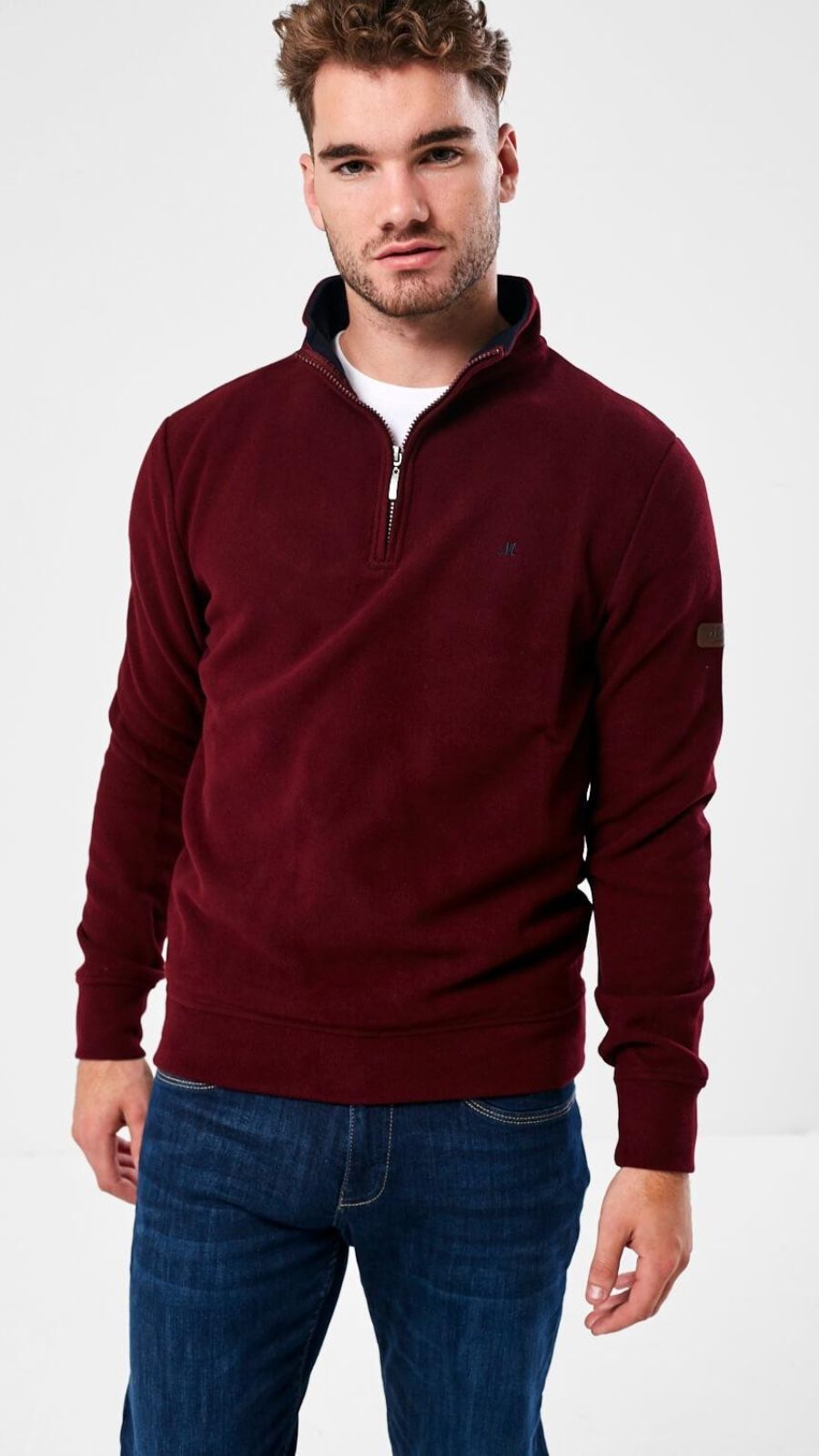 Kentucky Burgundy Half Zip Sweater