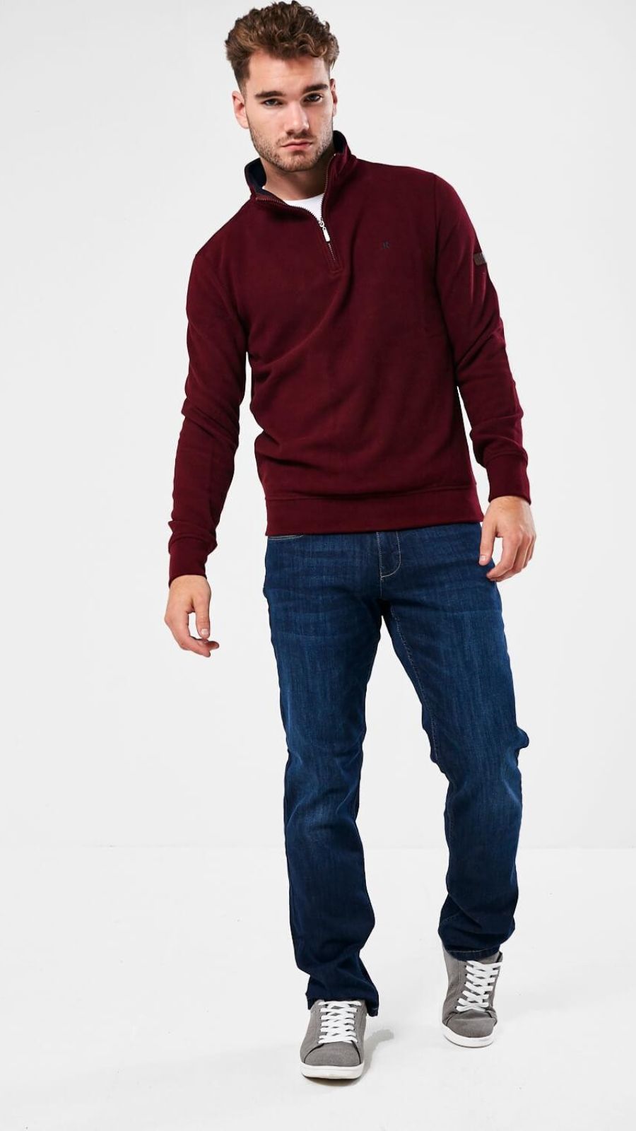 Kentucky Burgundy Half Zip Sweater