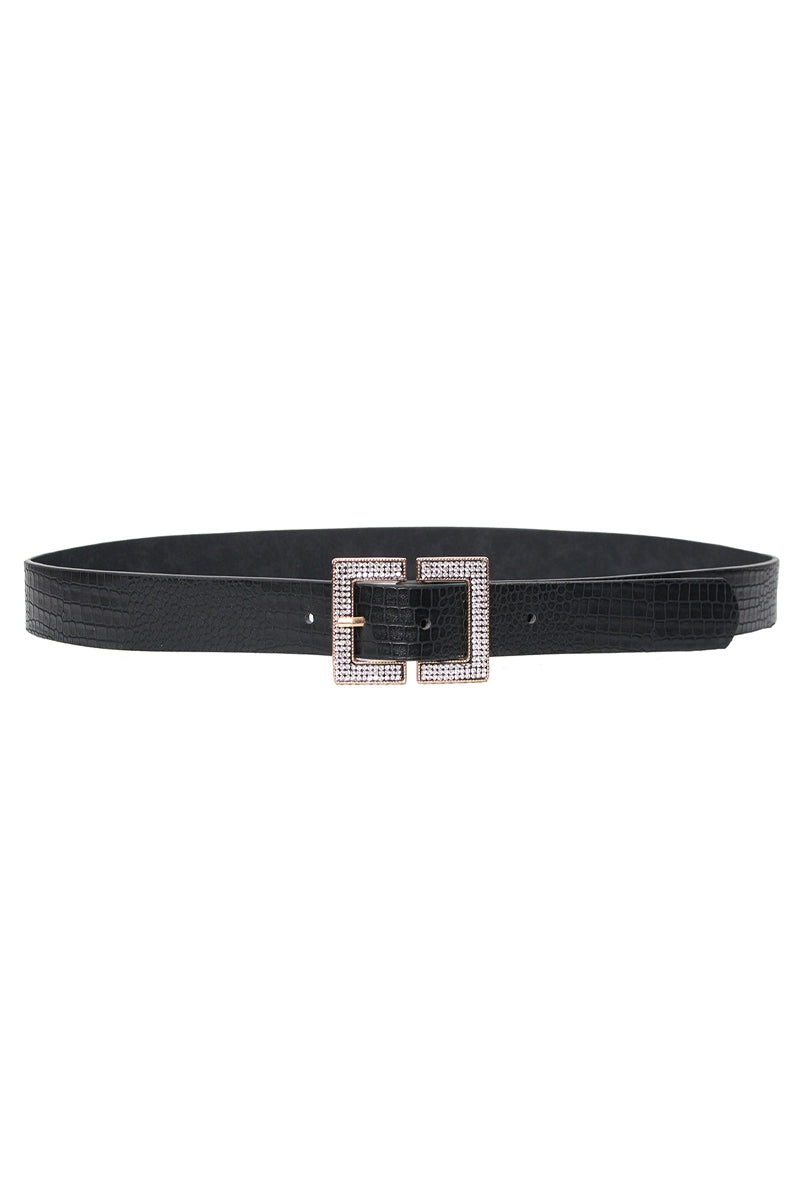 Dee Black Diamante Buckle Belt