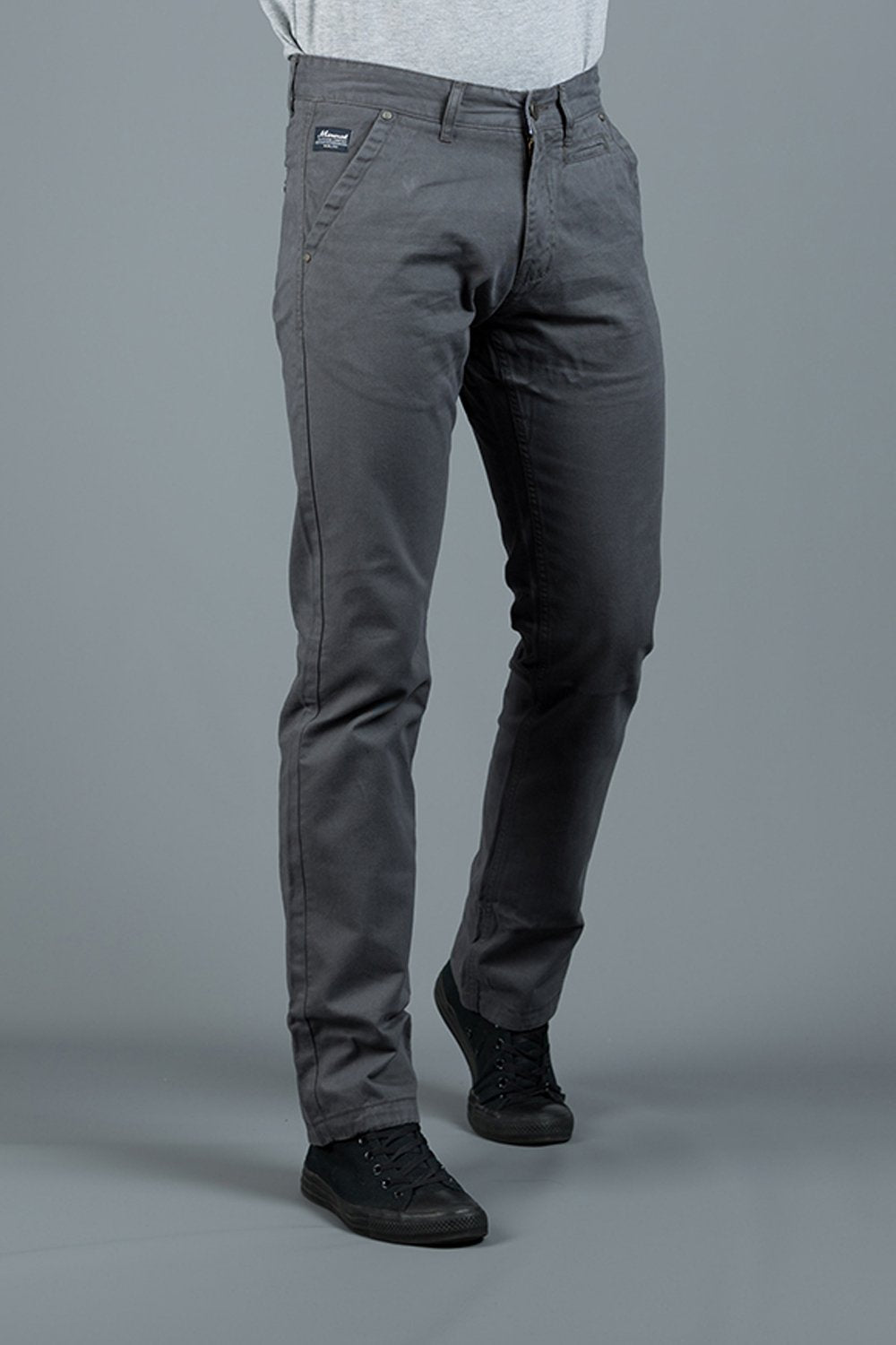 Jonnie Charcoal Cotton Chinos