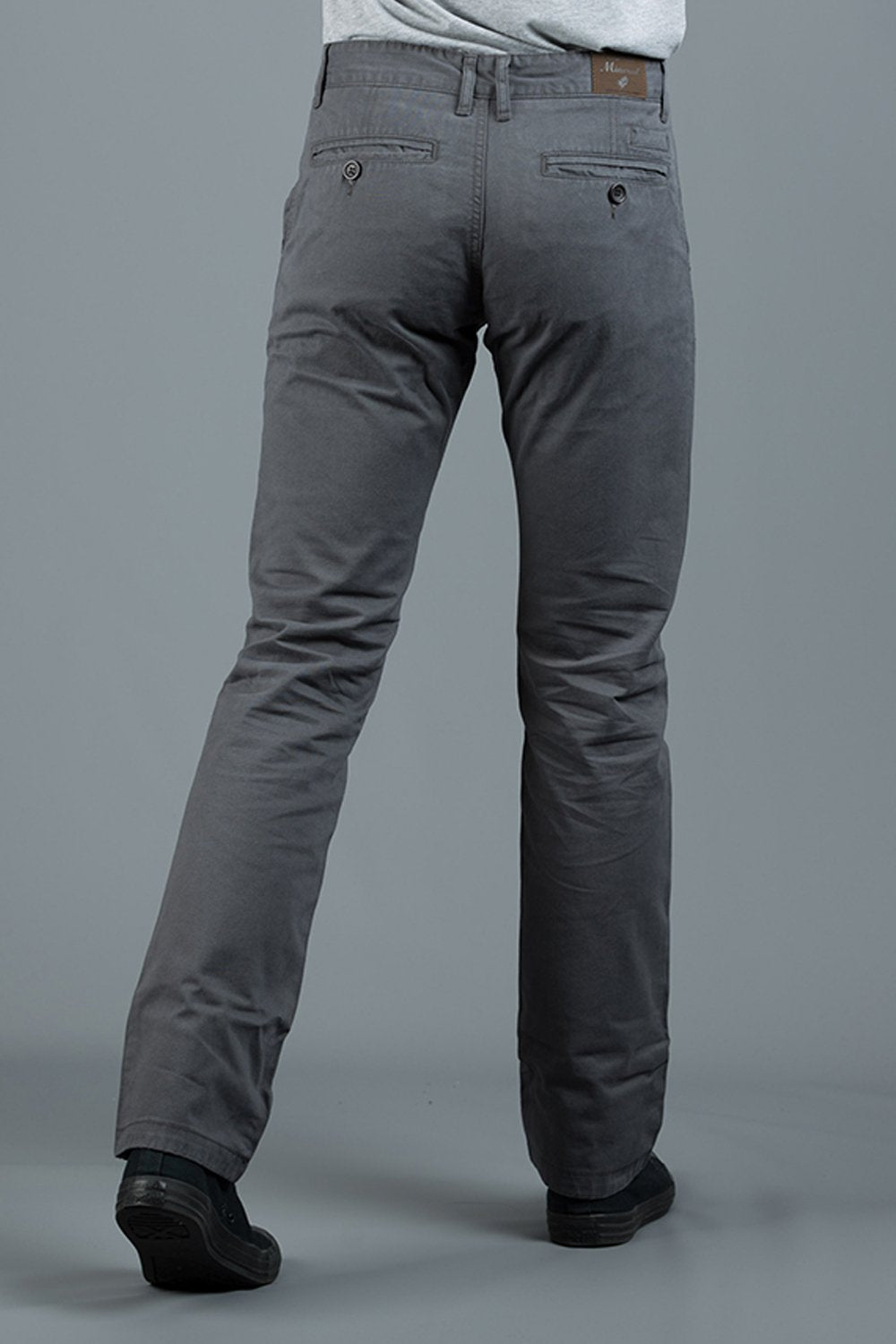 Jonnie Charcoal Cotton Chinos