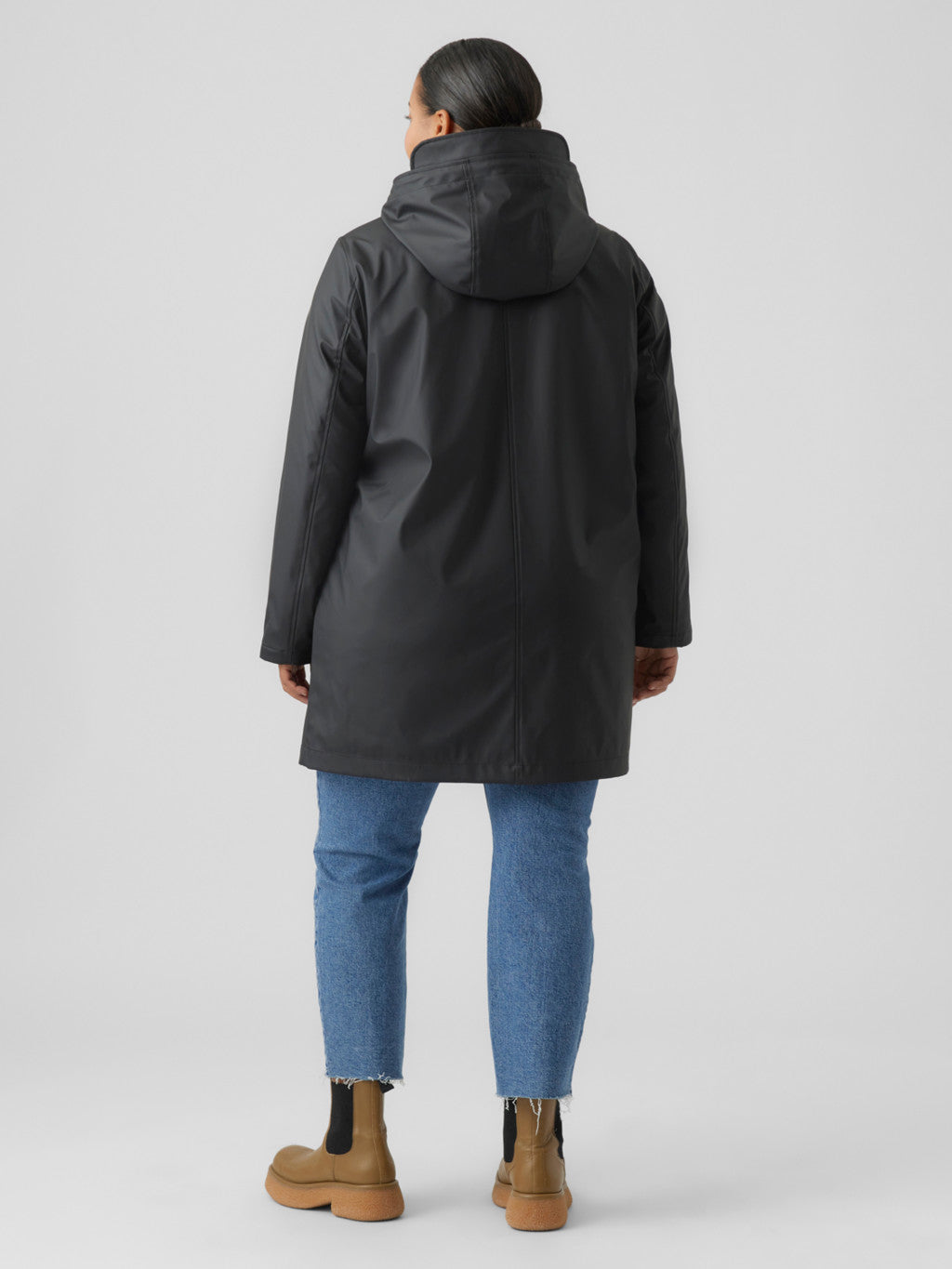Asta Black Long Rain Jacket