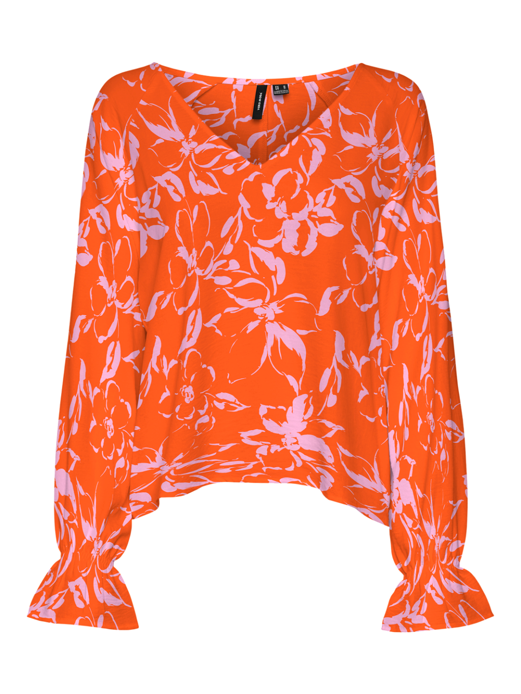 Polliana Orange V Neck Blouse